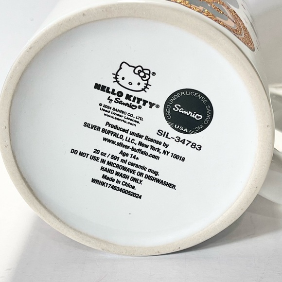Hello Kitty Halloween Witch Hat Bats White Mug Sanrio 20 ozTwo Side Coffee Cup - Picture 2 of 4